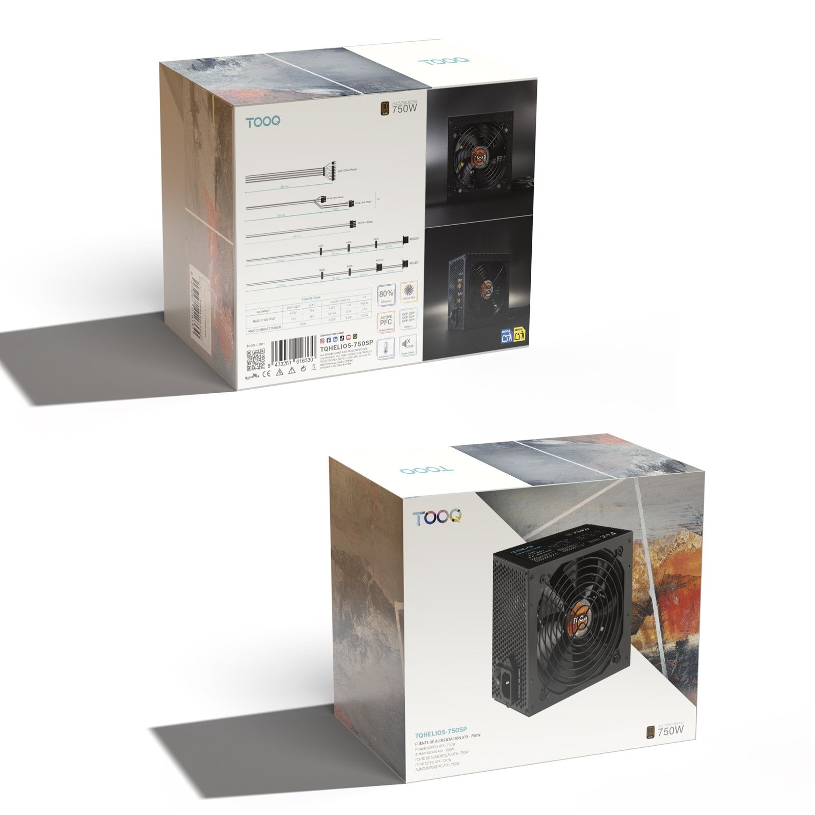 EAN 8433281016330 - TooQ TQHELIOS-750SP unidad de fuente de alimentación 24-pin ATX Negro imagen 9