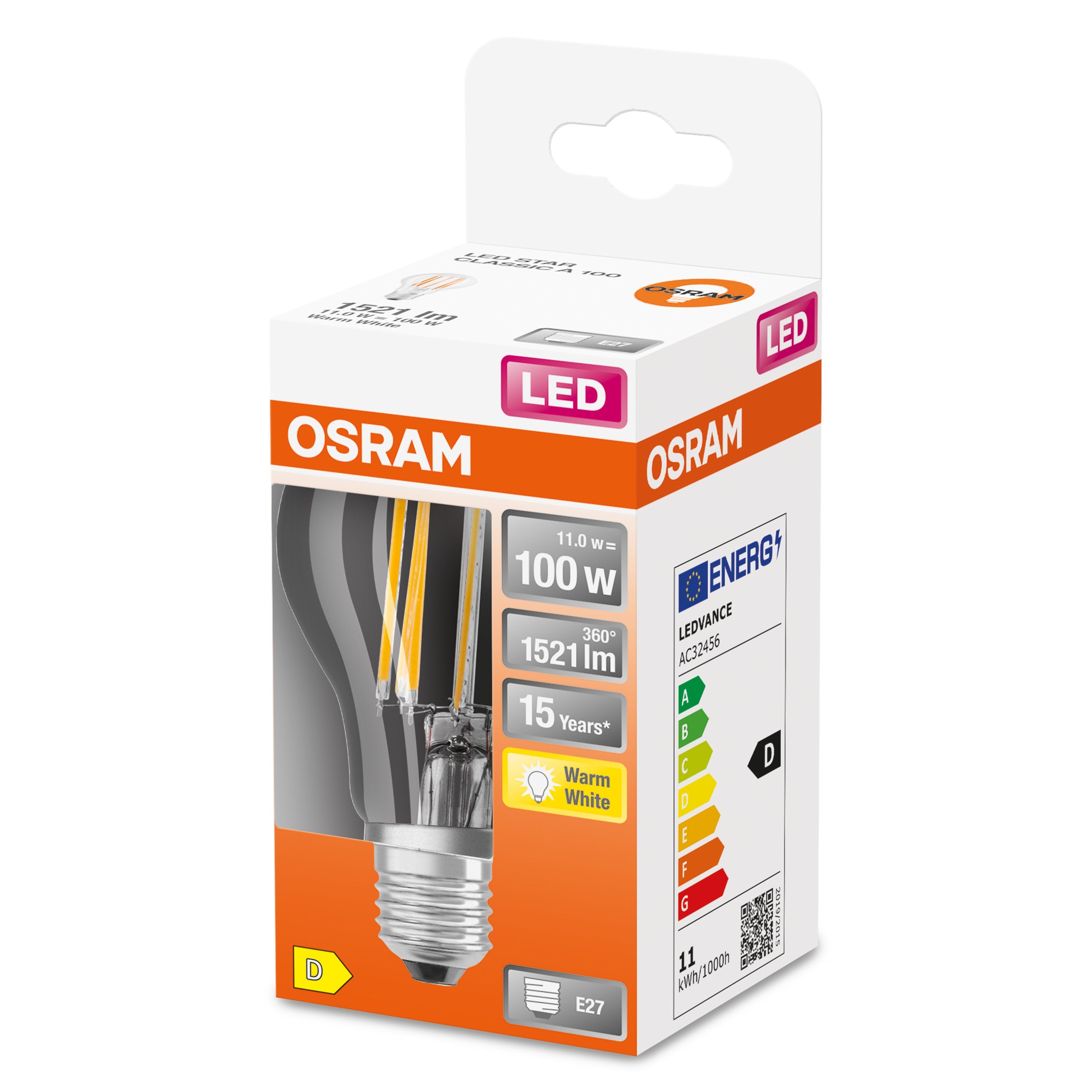 EAN 4058075124707 - Osram STAR lámpara LED Blanco cálido 2700 K 11 W E27 D imagen 3