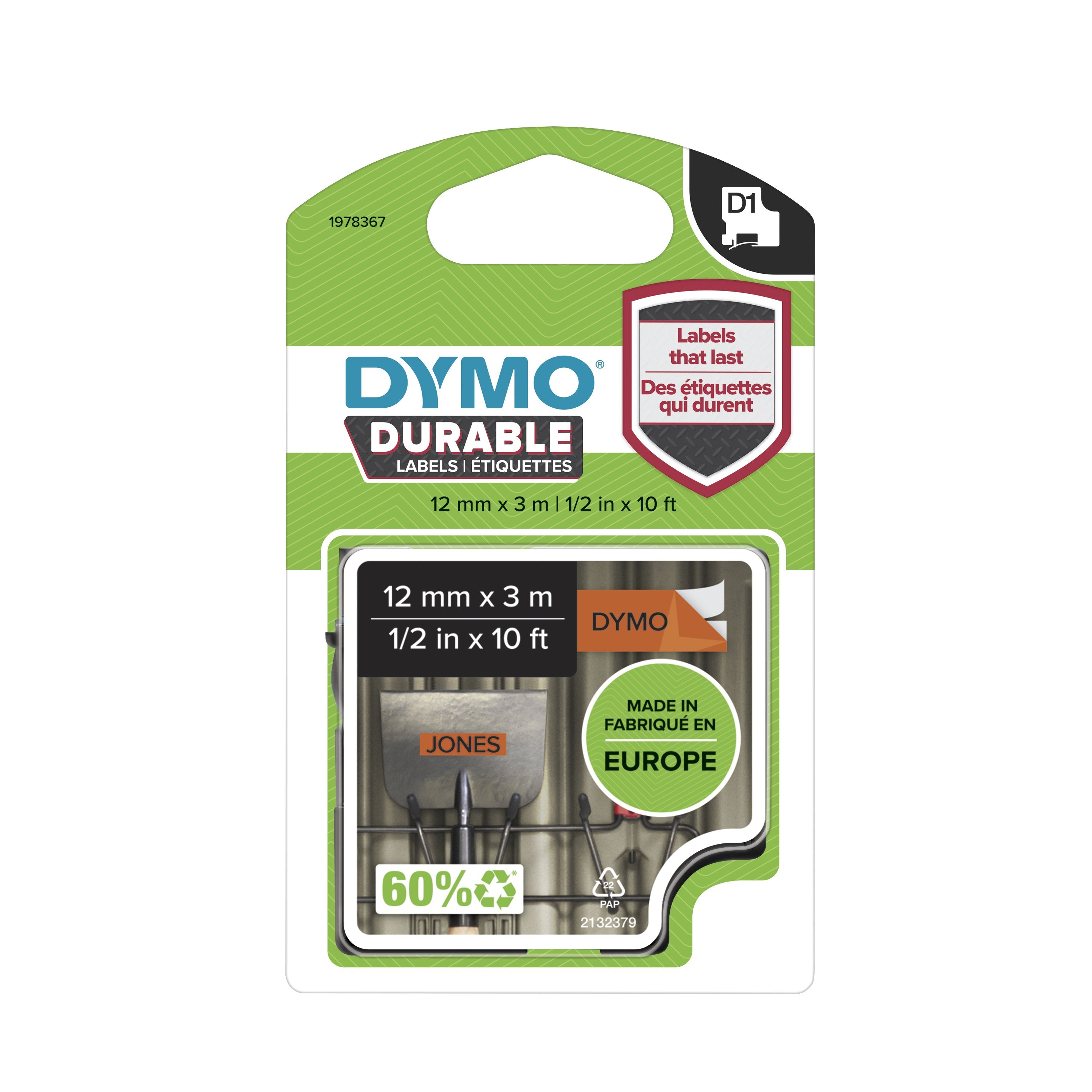 EAN 3501179783673 - DYMO D1 Durable - White on Orange - 12mm cinta para impresora de etiquetas Negro sobre naranja imagen 6