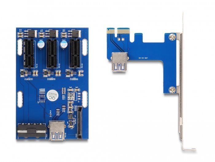 Delock Riser Karte Pci Express X1 Zu 3 X Pcie X1 Mit 50 Cm Usb Cable