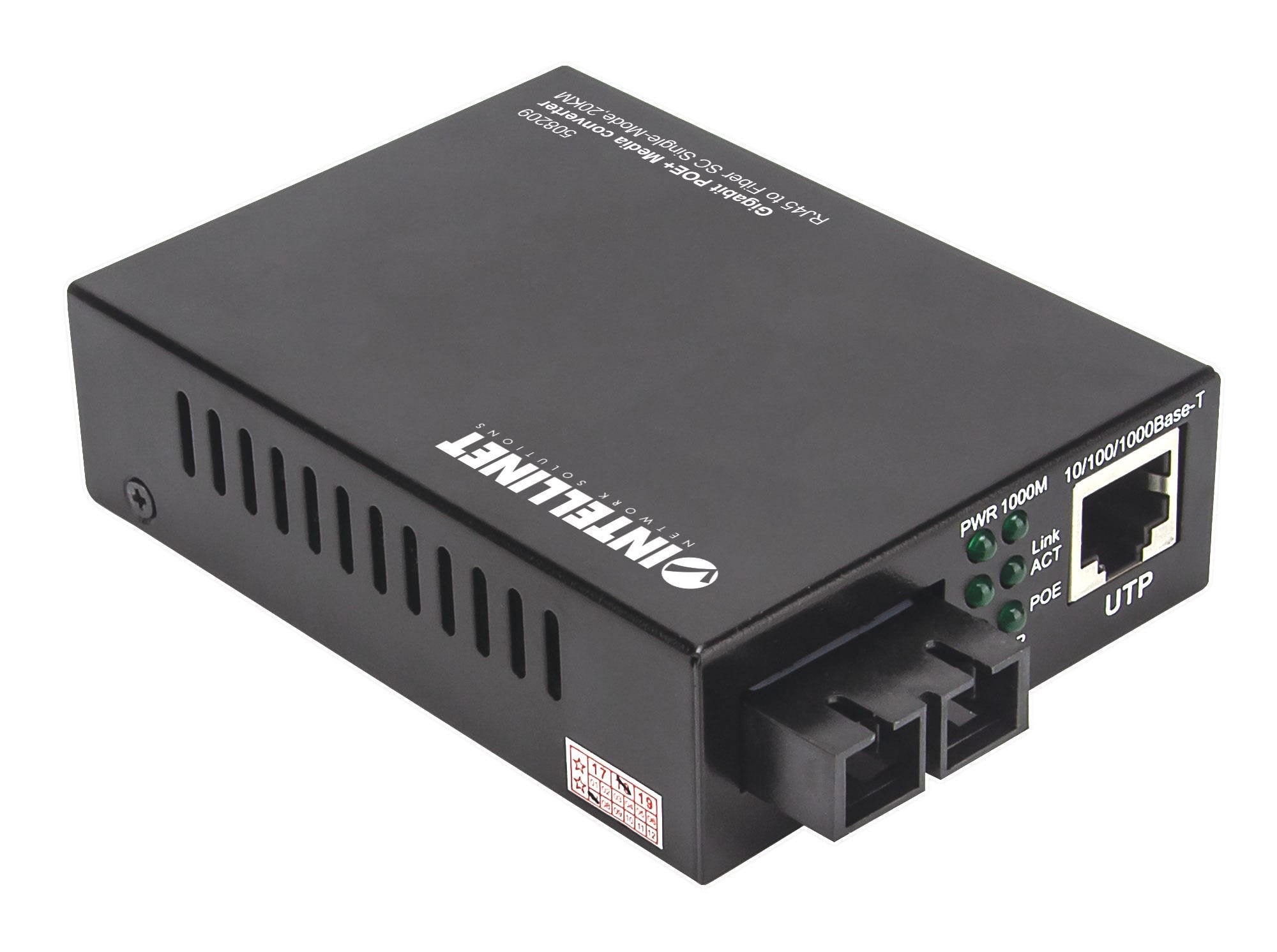 EAN 0766623508209 - Intellinet 508209 convertidor de medio 1000 Mbit/s 1310 nm Monomodo Negro imagen 2