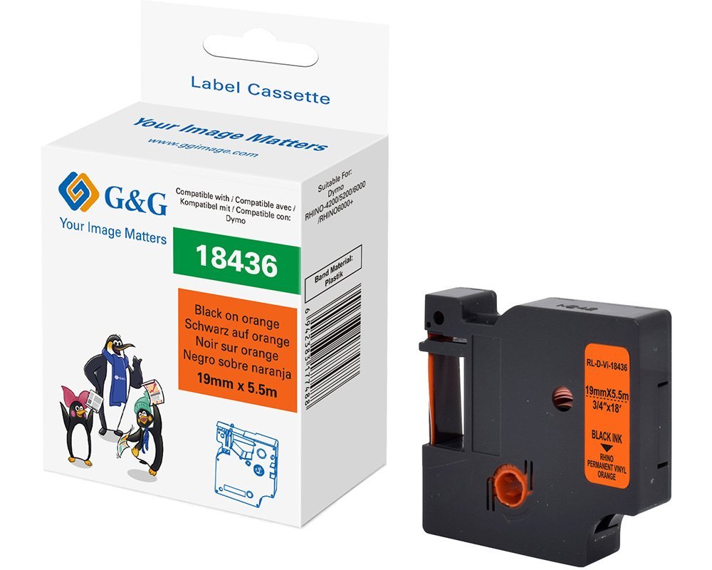 G&G Cinta Para Etiquetadora Compatible Con Dymo Rhino 18436