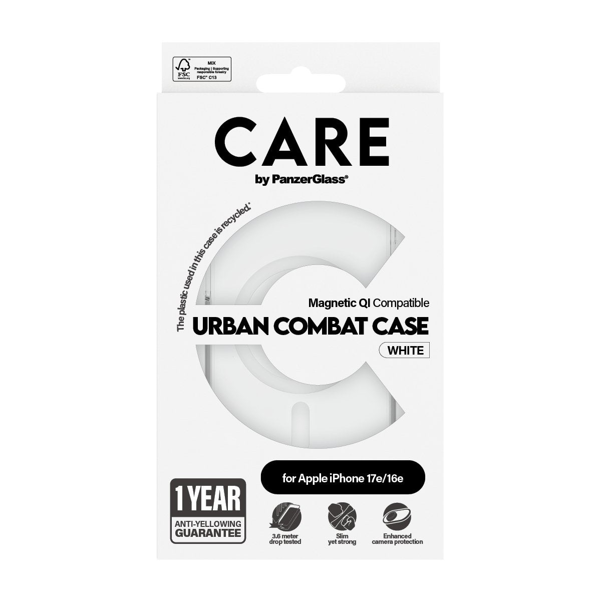 EAN 5715685021022 - PanzerGlass CARE™ by ® Urban Combat Case Transparent w. White Qi Compatible iPhone 17e | 16e funda para t imagen 3
