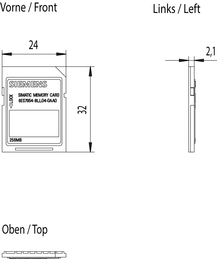 Siem 6es7954-8ll04-0aa0 Simatic S7 Speicherkarte 256 Mb Für S7-1x00 Cpu