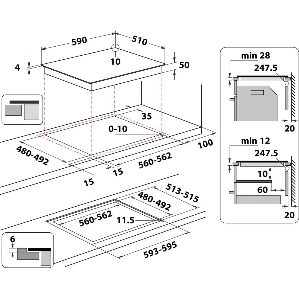 EAN 8003437604867 - Whirlpool WS Q4860 NE Negro Integrado 60 cm Con placa de inducción 4 zona(s) imagen 13
