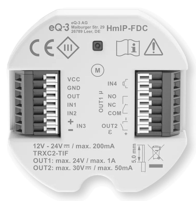 Controlador De Apertura De Puerta Universal De Ip Homematic Hmip-Fdc, Relay White 160811a0
