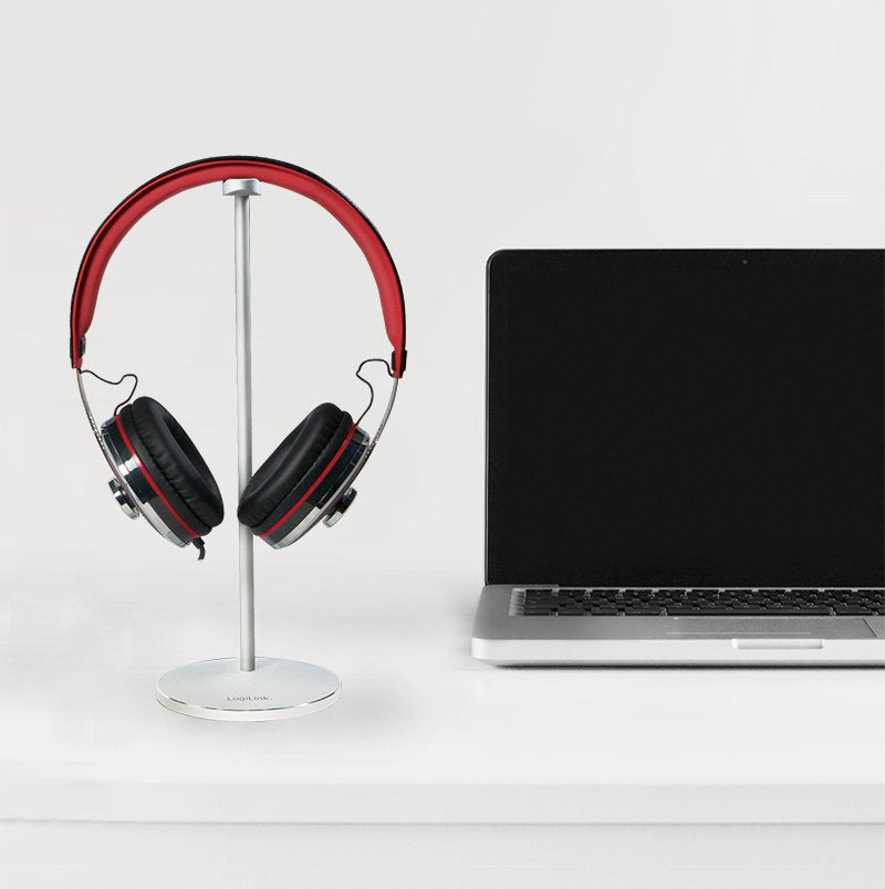 Logilink Aa0105 Soporte Para Auriculares De Aluminio Blanco