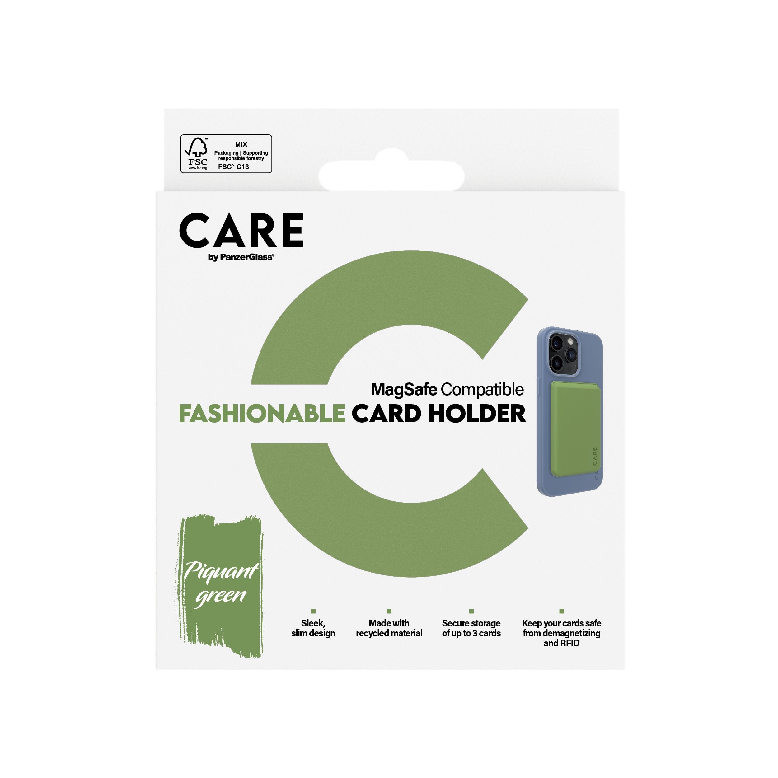 EAN 5715685011214 - PanzerGlass CARE™ by ® Card Holder Green iPhone funda para teléfono móvil Verde imagen 3