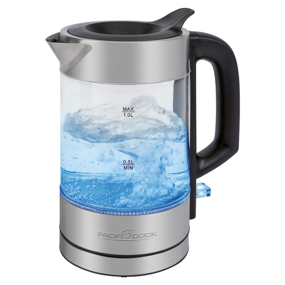 Proficook Pc-Wks 1229 G Tetera Eléctrica 1 L 1600 W Acero Inoxidable, Transparente