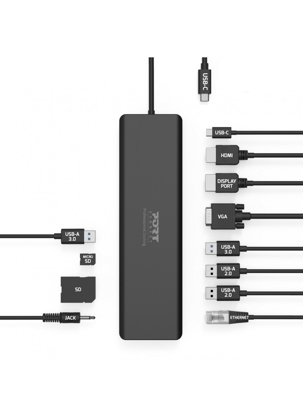 Port Designs Docking Type C Travel - 1 X 4k - 3 X Fhd Pd 100w