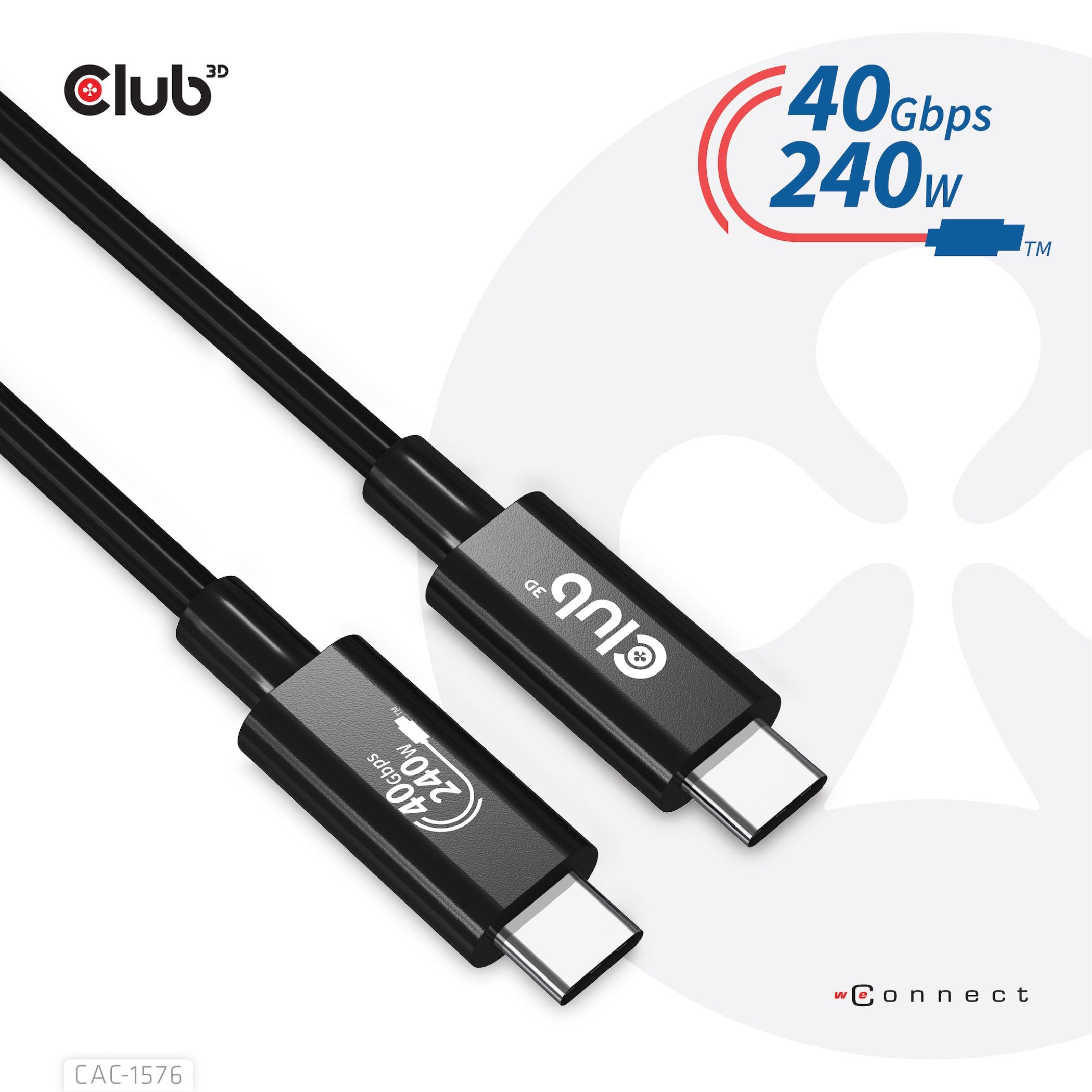 Club3d Cable Usb Tipo C  Pd 240w / 8k / 40gbps 1m M/M Retail