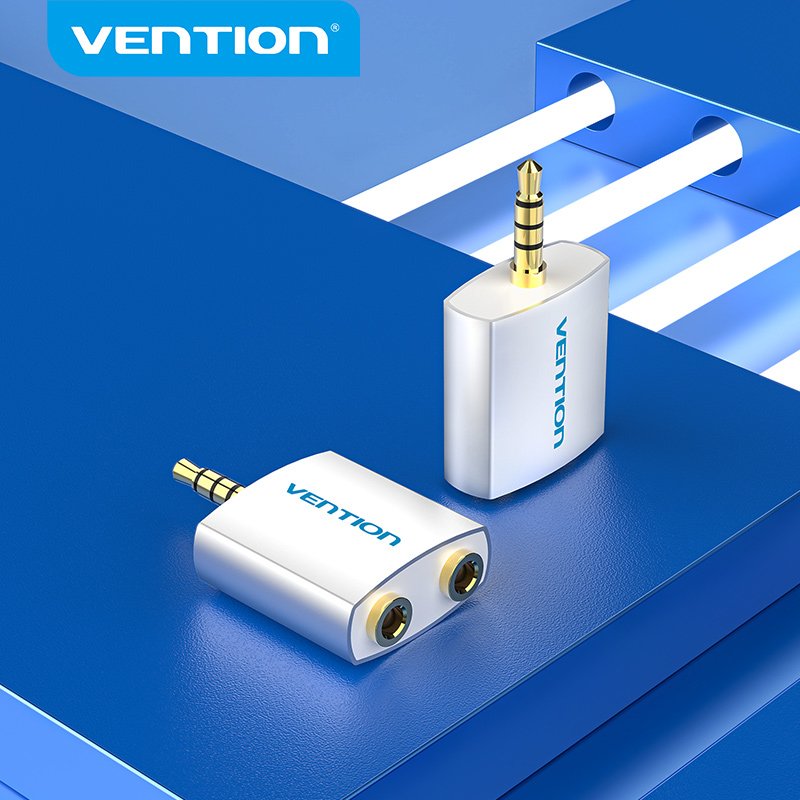 Adaptador Audio Vention Bdaw0 Jack 3.5 Macho 2x Jack 3.5 Hembra Blanco