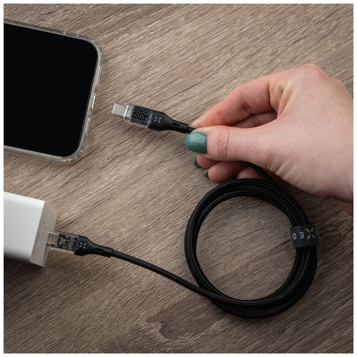 Cable  Fixed Usb-C Usb-C With Display, Pd Support, 1.2m, Usb 2.0, 100w, Black