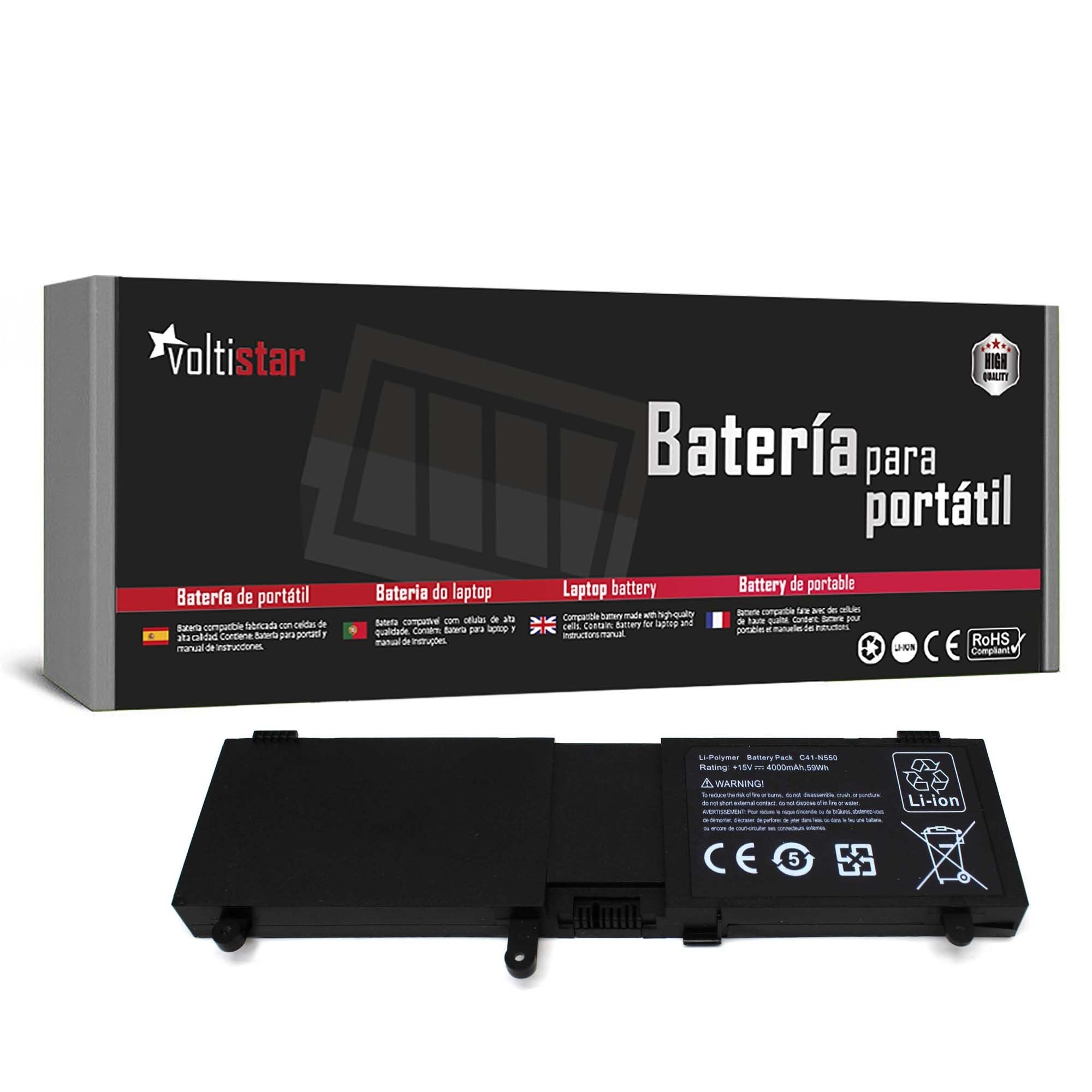 Batería Para Portátil Asus Rog G550 G550j G550jk N550 N550j N550jv N550jk N550ja C41-N550