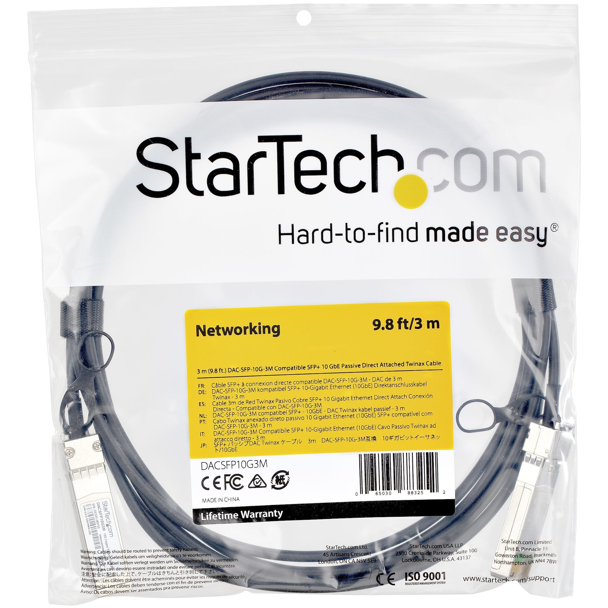 Startech.Com Cable Twinax Sfp+, Con Conexión Directa, Compatible Con El Modelo Dac-Sfp-10g-2m De Dell Emc - 3 M