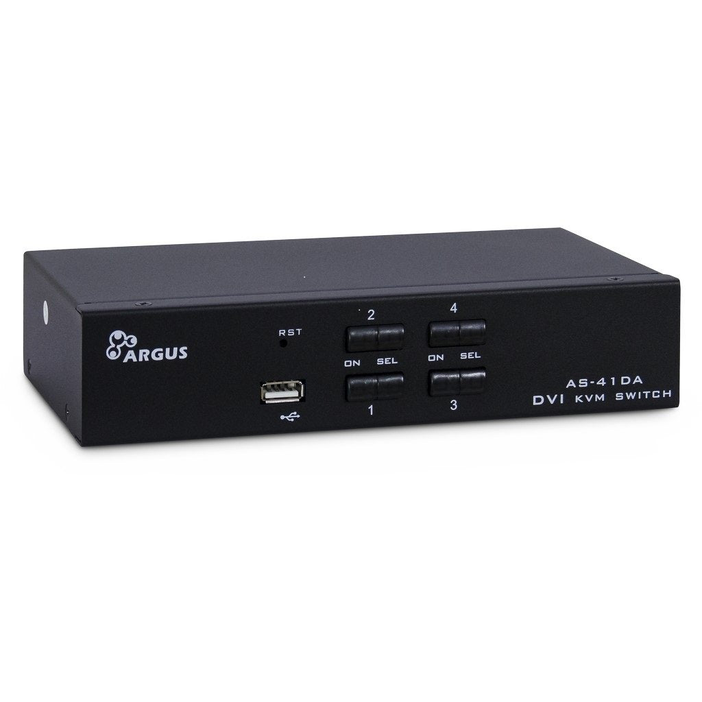 Inter-Tech Kvm As-41da Dvi Interruptor Kvm Negro, Switch Kvm 1920 X 1200 Pixeles, Full Hd, Negro