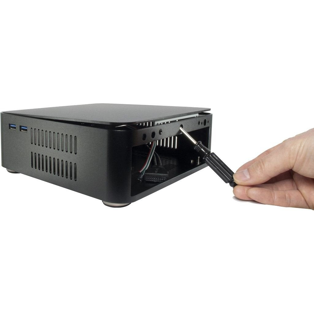 Inter-Tech Itx A80s Mini Tower Negro 60 W, Caja Htpc Negro, Mini Tower, Pc, Negro, Itx, Aluminio, 4 Cm
