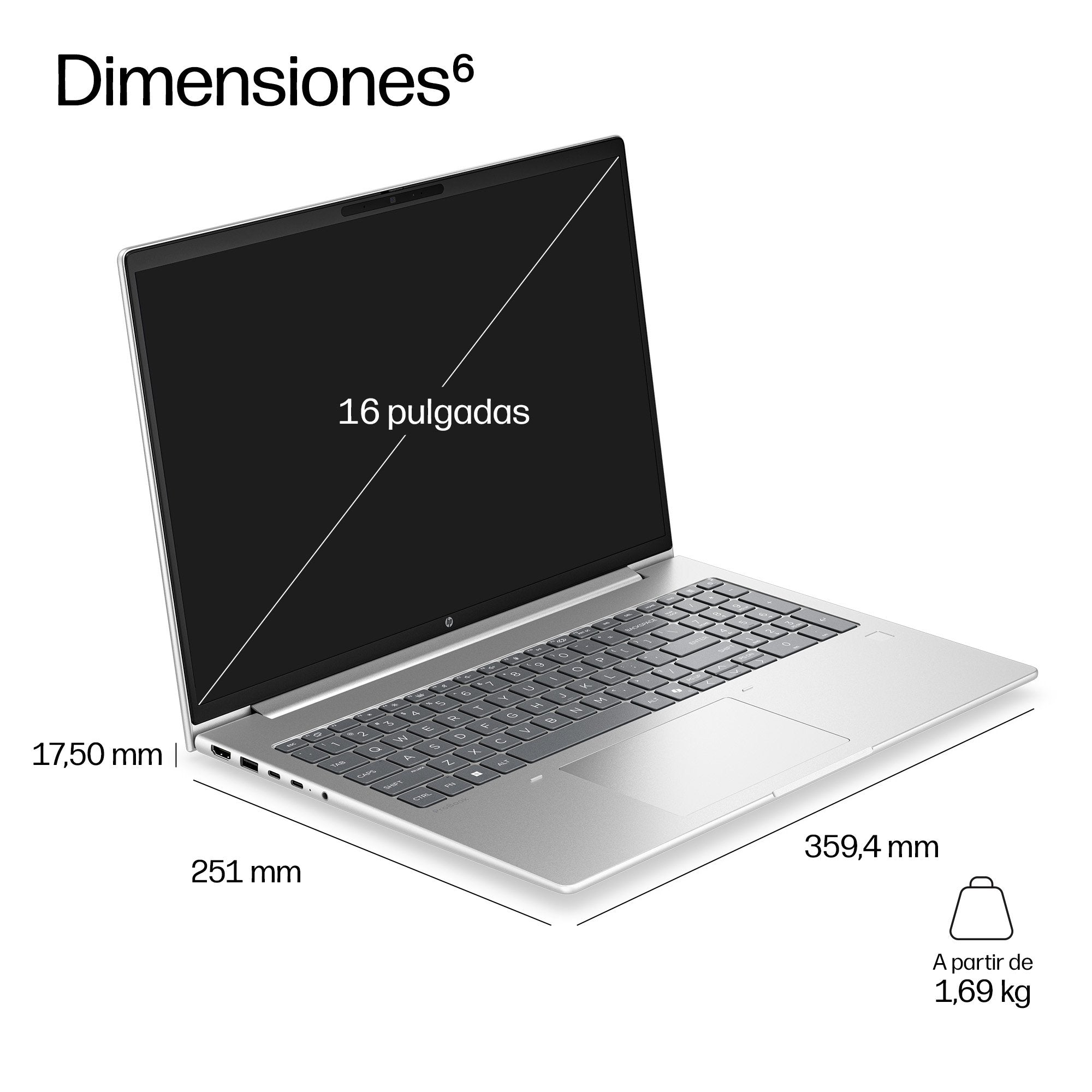 EAN 0826581572640 - HP ProBook 4 G2i 16 inch Notebook AI PC Wolf Pro Security Edition Intel Core 7 350 Portátil 40,6 cm (16") imagen 5
