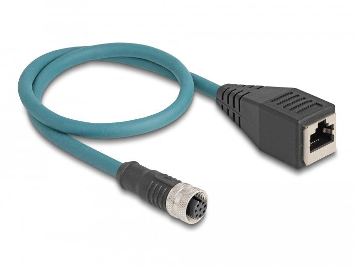 Delock Cable De Red M12 A-Kodiert 8 Pin Hembra A Rj45 Hembra 50 Cm