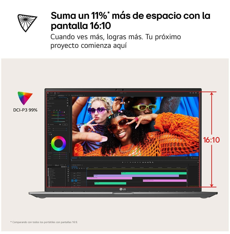 EAN 8806096576816 - LG Gram Pro 17Z90TR Intel Core Ultra 7 255H Portátil 43,2 cm (17") WQXGA 32 GB LPDDR5x-SDRAM 1 TB SSD NVI imagen 10