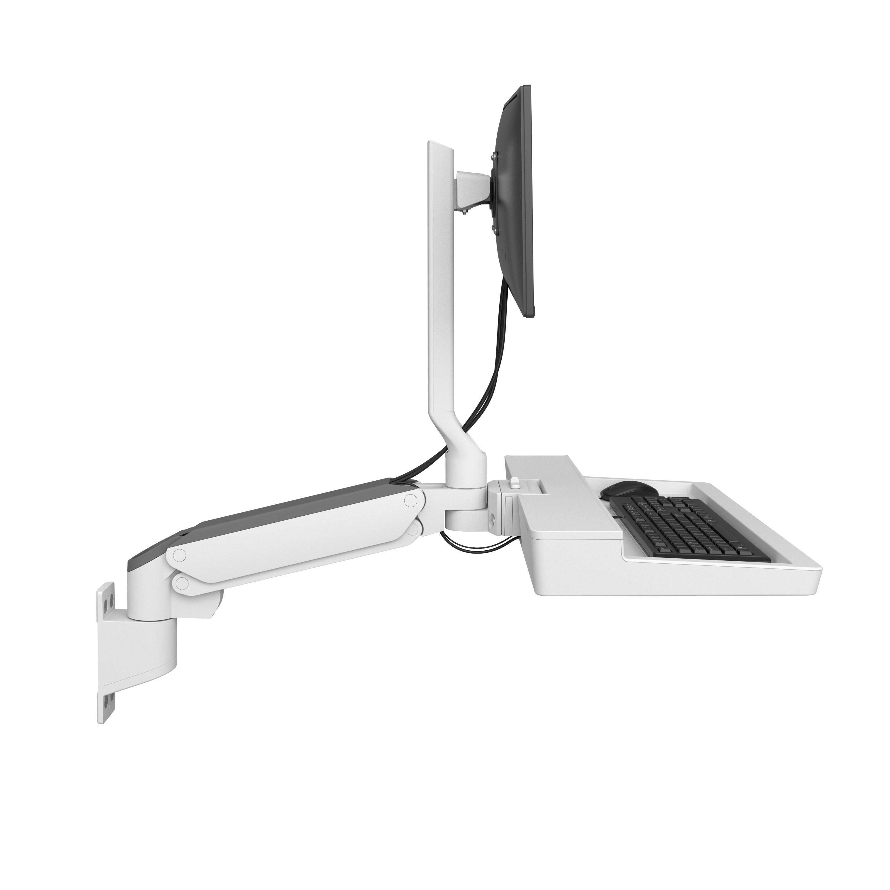 Ergotron Carefit Combo Arm Kit De Montaje (Brazo Articulado Bandeja De Teclado Base Para Montaje En Pared Adaptador De Montaje Para Carril) Modular Para Pantalla Lcd / Equipo Pc Aluminio Plástico Blanco Tamaño De Pantalla: Hasta 27" Se P