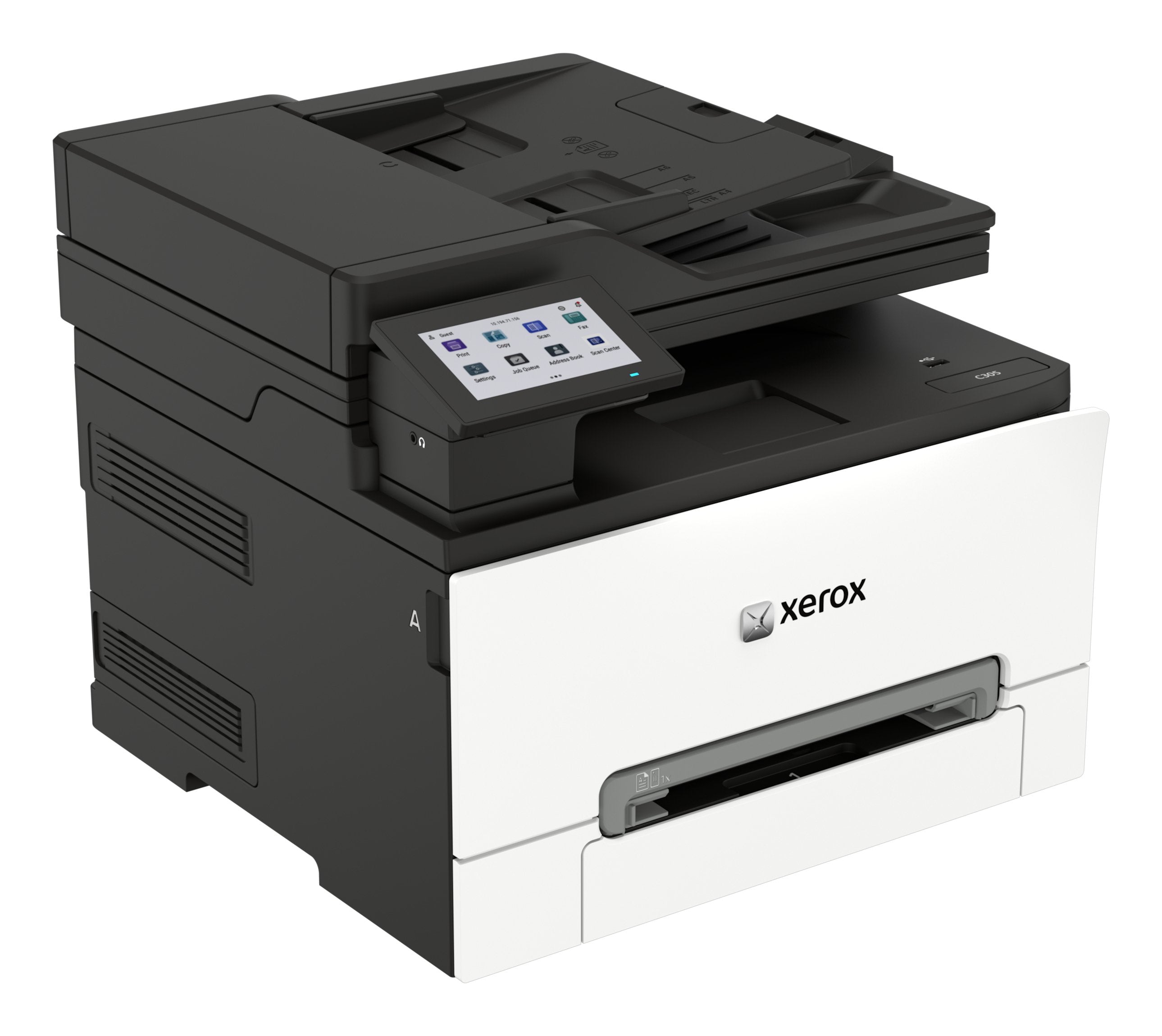 Xerox C305v/Aeeu Impresora Multifunción Color Laser A4/Legal (Material) Hasta 30 Ppm (Copiando) Hasta 30 Ppm (Impresión) 250 Hojas 33.6 Kbps Usb 2.0 Gigabit Lan Wi-Fi(Ac) Host Usb 2.0
