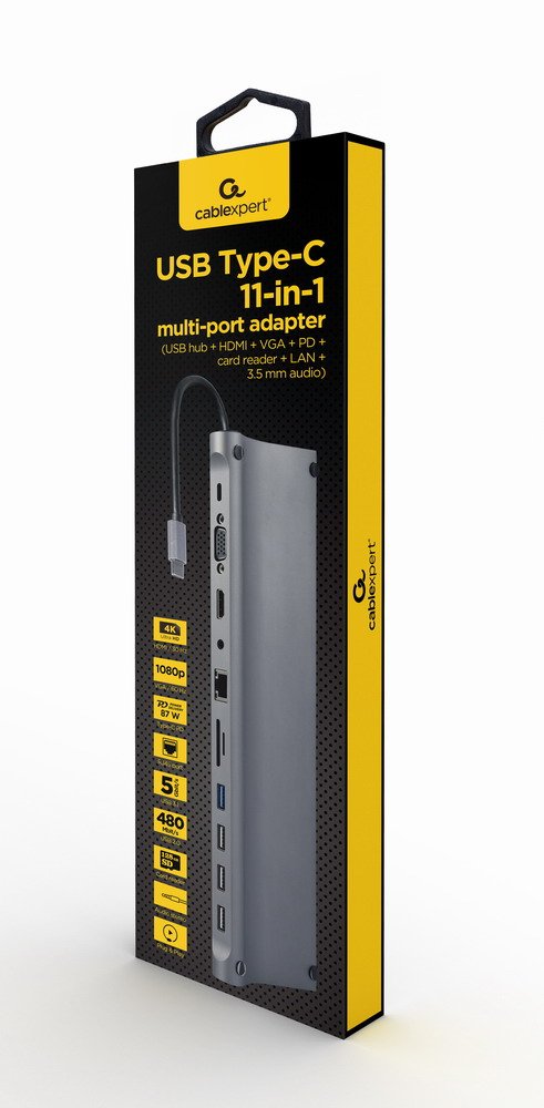 EAN 8716309124287 - Gembird A-CM-COMBO11-01 base para portátil y replicador de puertos Alámbrico USB 3.2 Gen 1 (3.1 Gen 1) Ty imagen 1