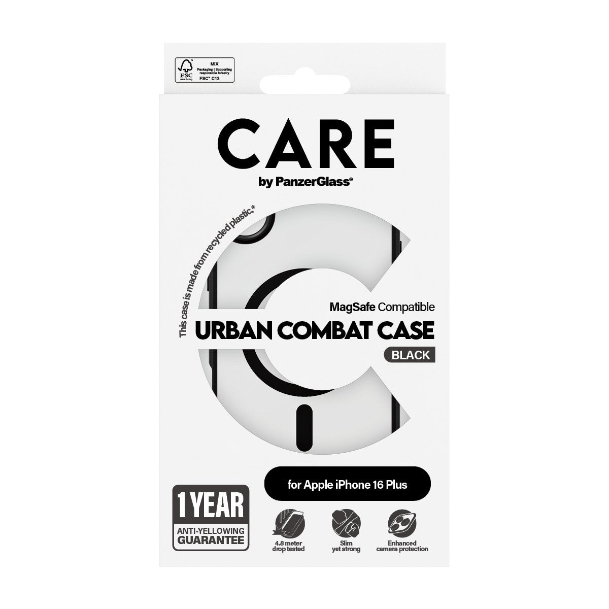 EAN 5715685004254 - PanzerGlass CARE™ by ® Urban Combat Case Transparent w. Black Frame & MagSafe iPhone 16 Plus funda para t imagen 3