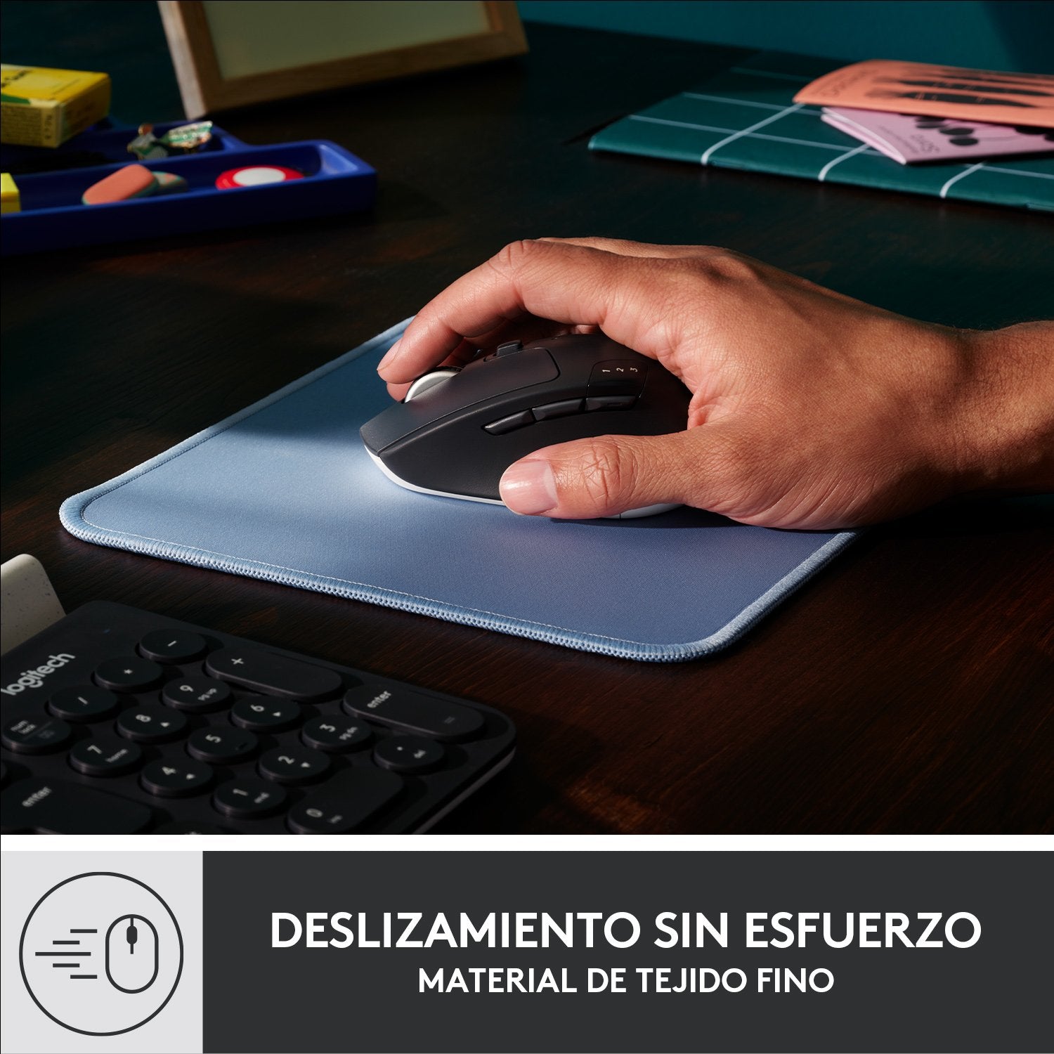 Alfombrilla Logitech Mouse Pad Azul Gris 956-000051