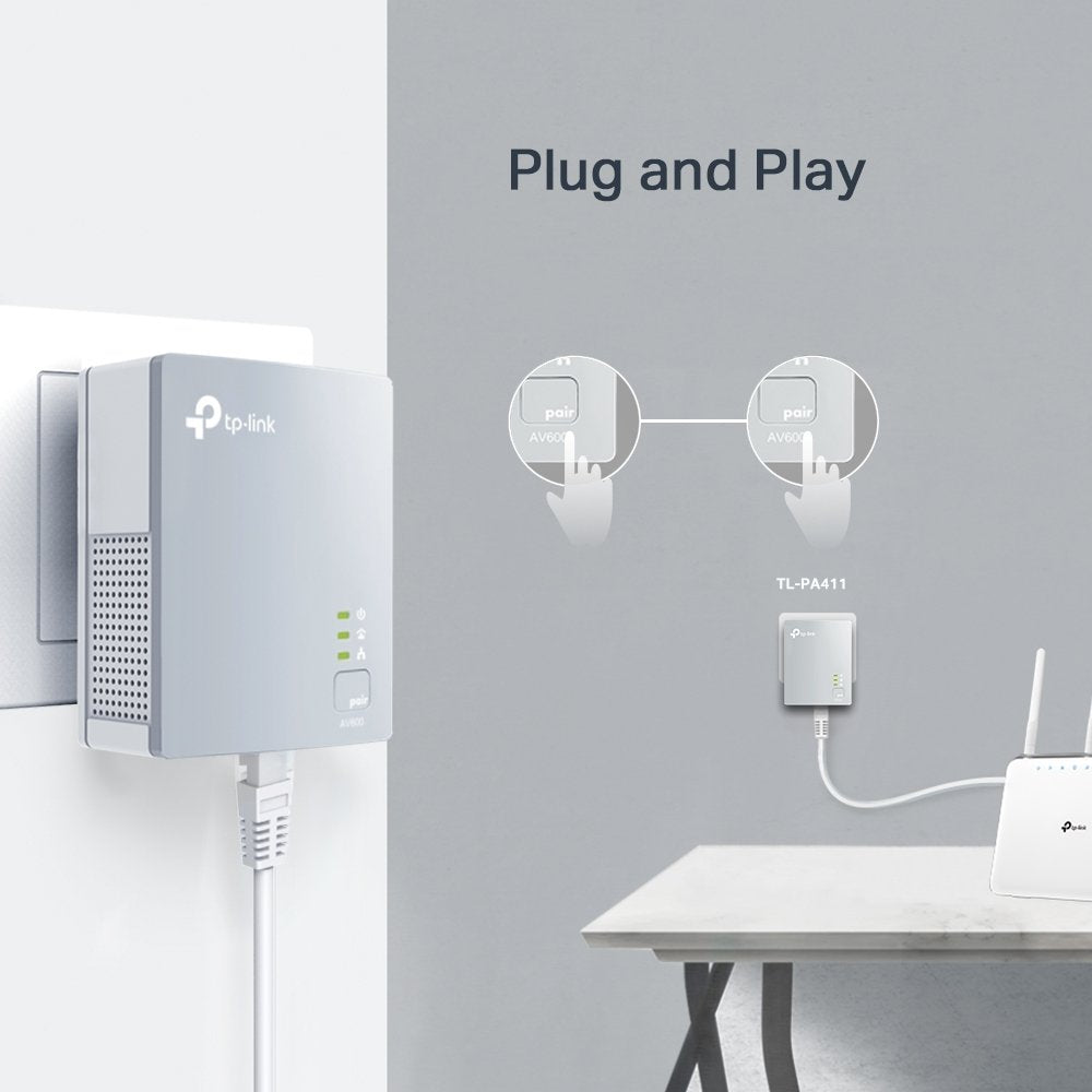 Tp-Link Tl-Pa411kit Mini Adaptador Powerline Av600