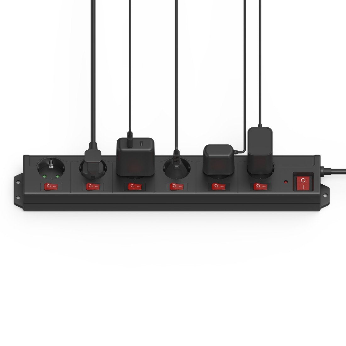 Regleta Alimentacion Hama Con 6 Tomas Interruptor Individual Y Comun 1,4m Color Negro