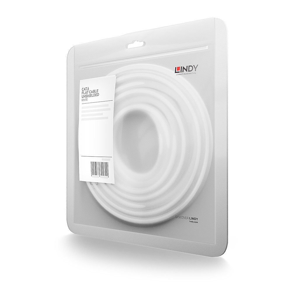 Lindy Cable De Red Cat6 Flachband Ungeschirmt Blanco 0.30m