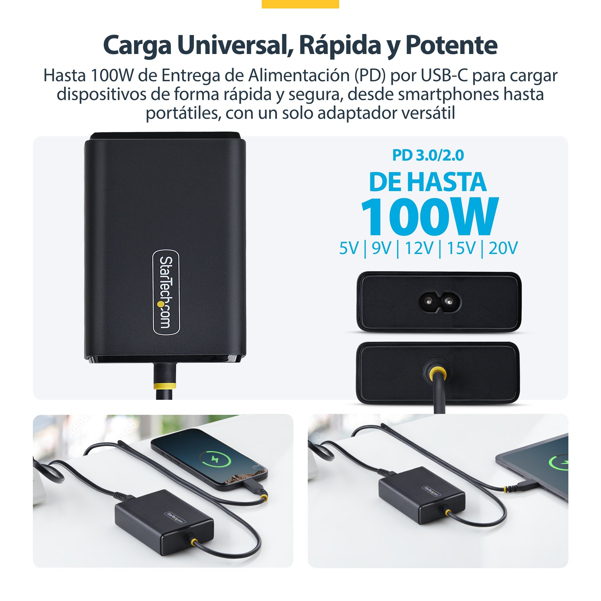 EAN 0065030922029 - StarTech.com 1100LE-USB-C-CHARGER adaptador e inversor de corriente Interior Negro imagen 9