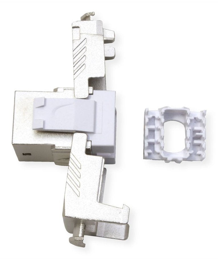Roline Cat.6a (Class Ea) Keystone, Rj-45, Geschirmt, Werkzeuglos, Ghmt, Silberfarben