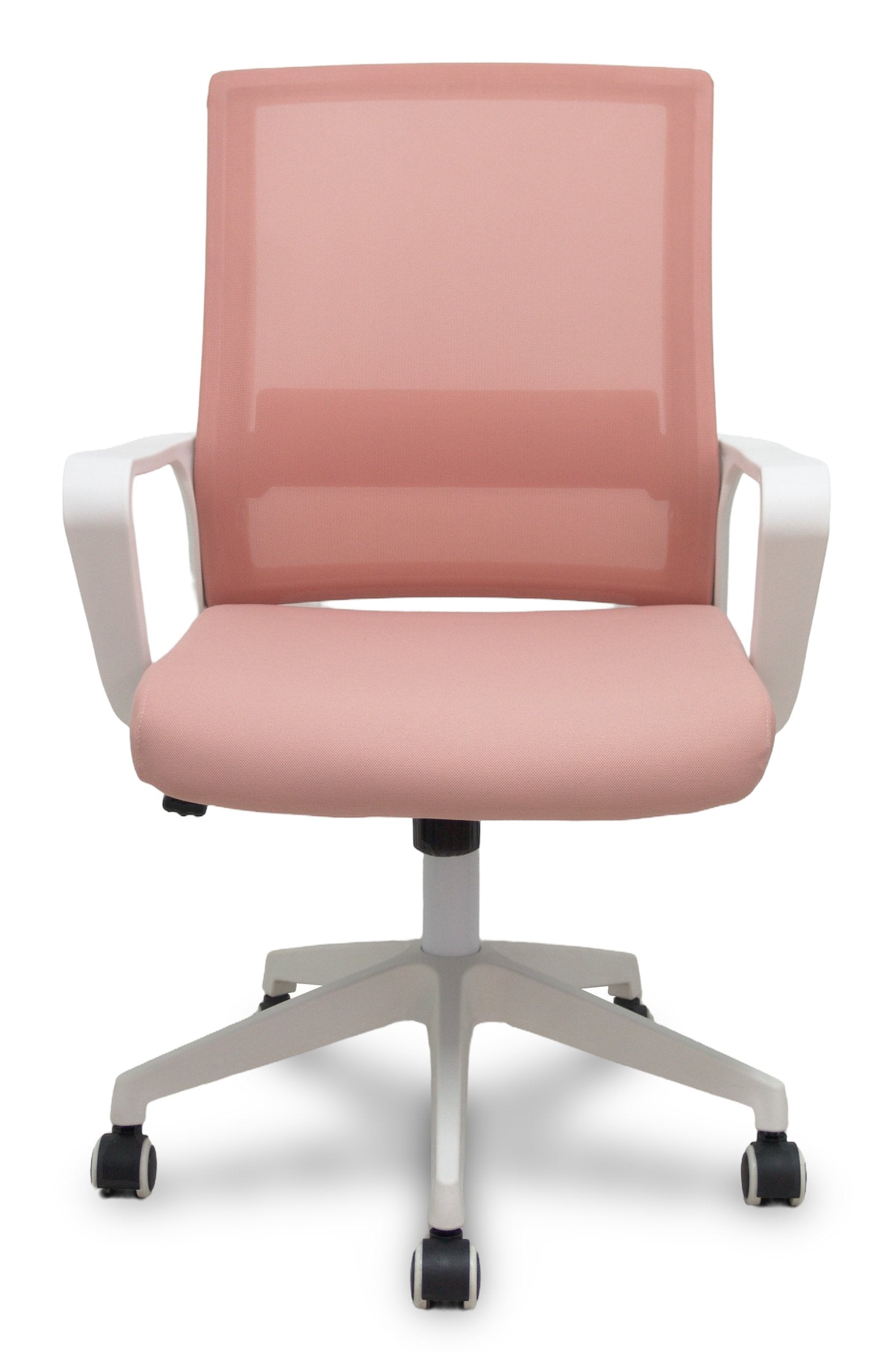 Piqueras Y Crespo Forol Silla Ergo535 Blanca Basculante Respaldo Malla Rosa Asiento Tela Rosa Ruedas Nailon