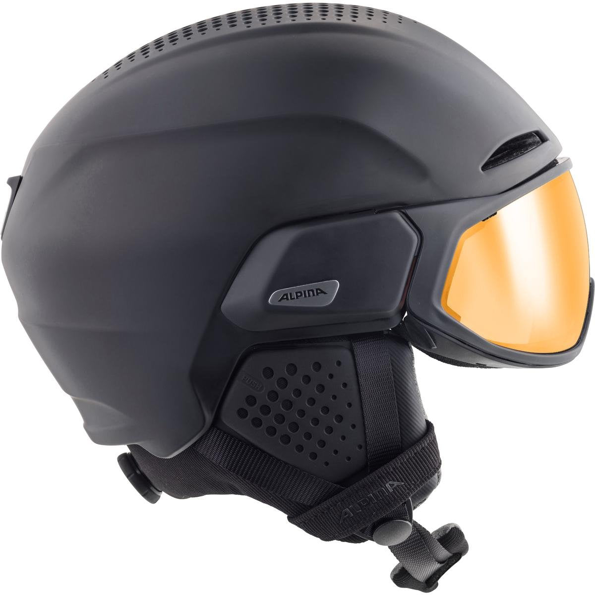 Casco De Invierno Alpina Alto Q-Lite Negro Mate (Espejo Dorado) 59-63