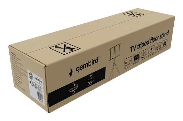 Gembird Tvs-75st-01 Soporte Para Tv 190,5 Cm (75") Negro, Madera