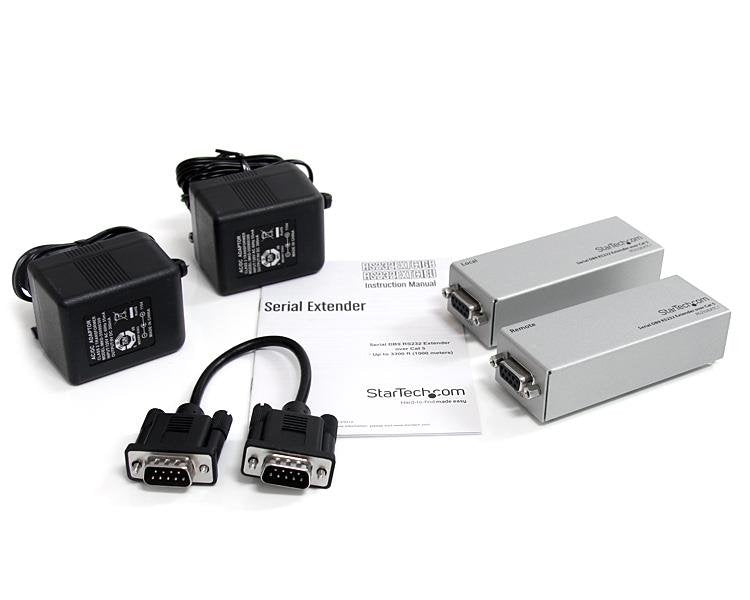 Startech.Com Extensor De 1 Puerto Serie Serial Rs232 Db9 Por Cable Cat5 Utp Ethernet - Hasta 1000m