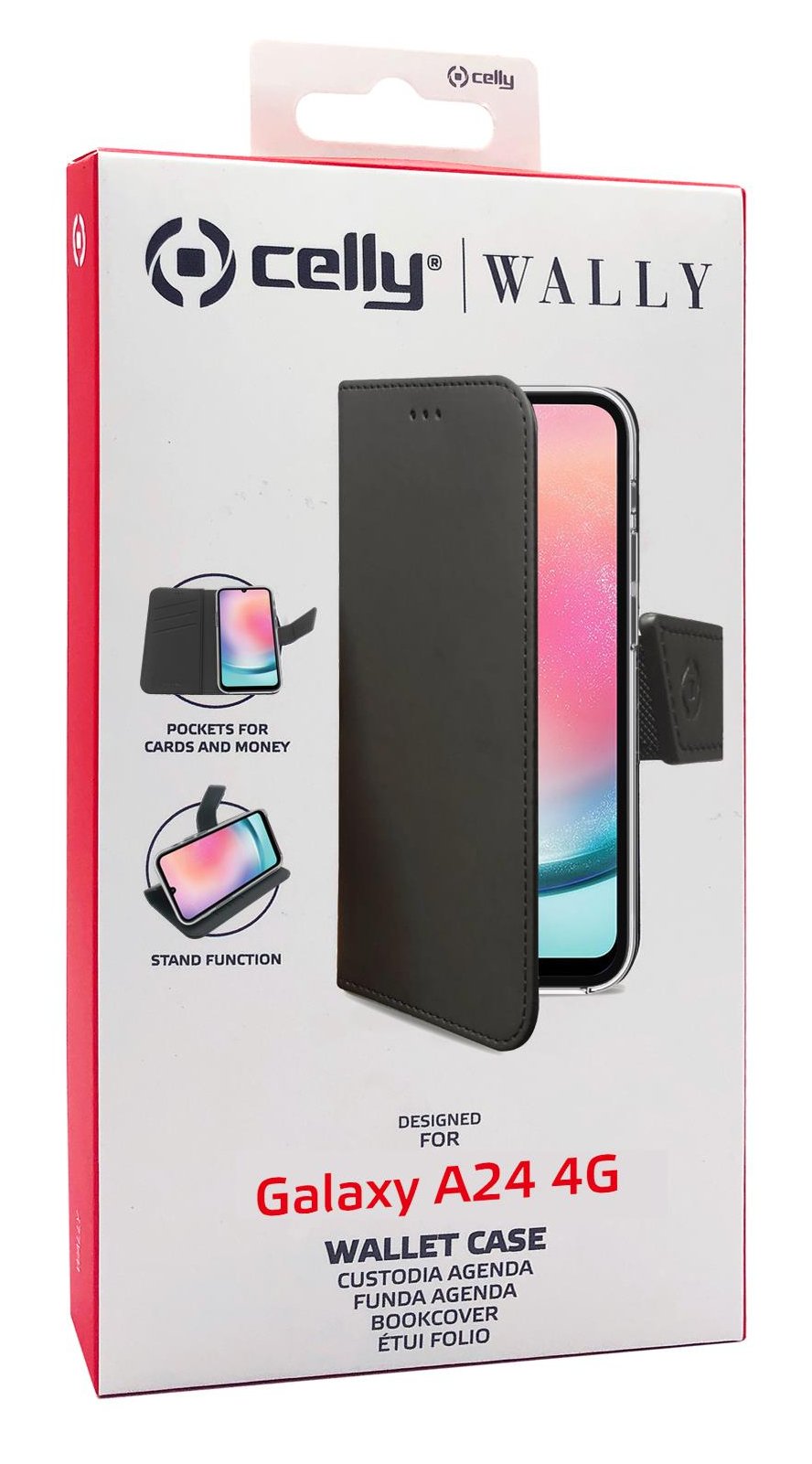 Case Celly Samsung A24 4g Wallet Black Wally1038