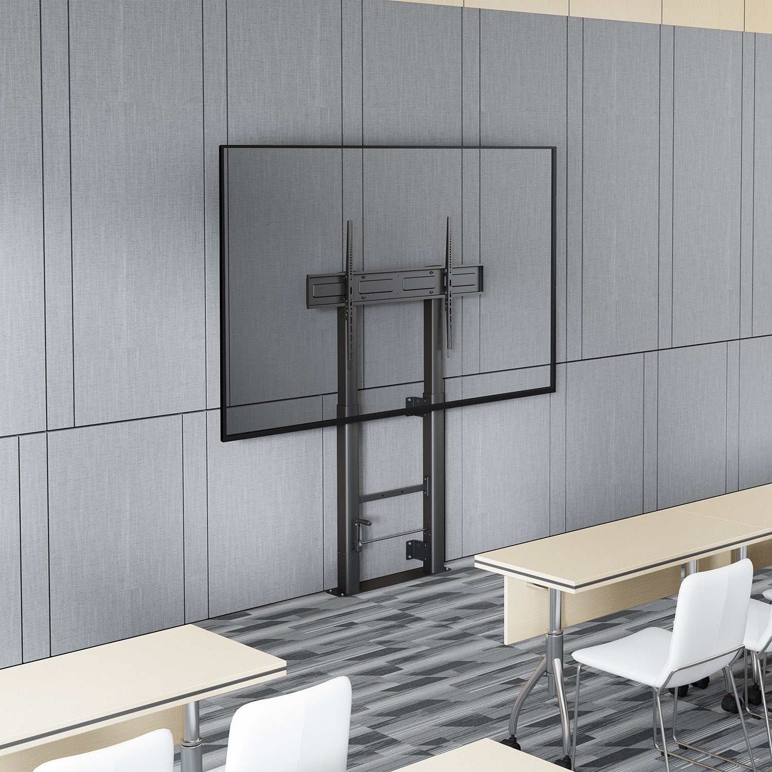 Aisens Soporte Suelo Con Manivela Y Fijacion A Pared, Tv 120kg De 60-100, Negro