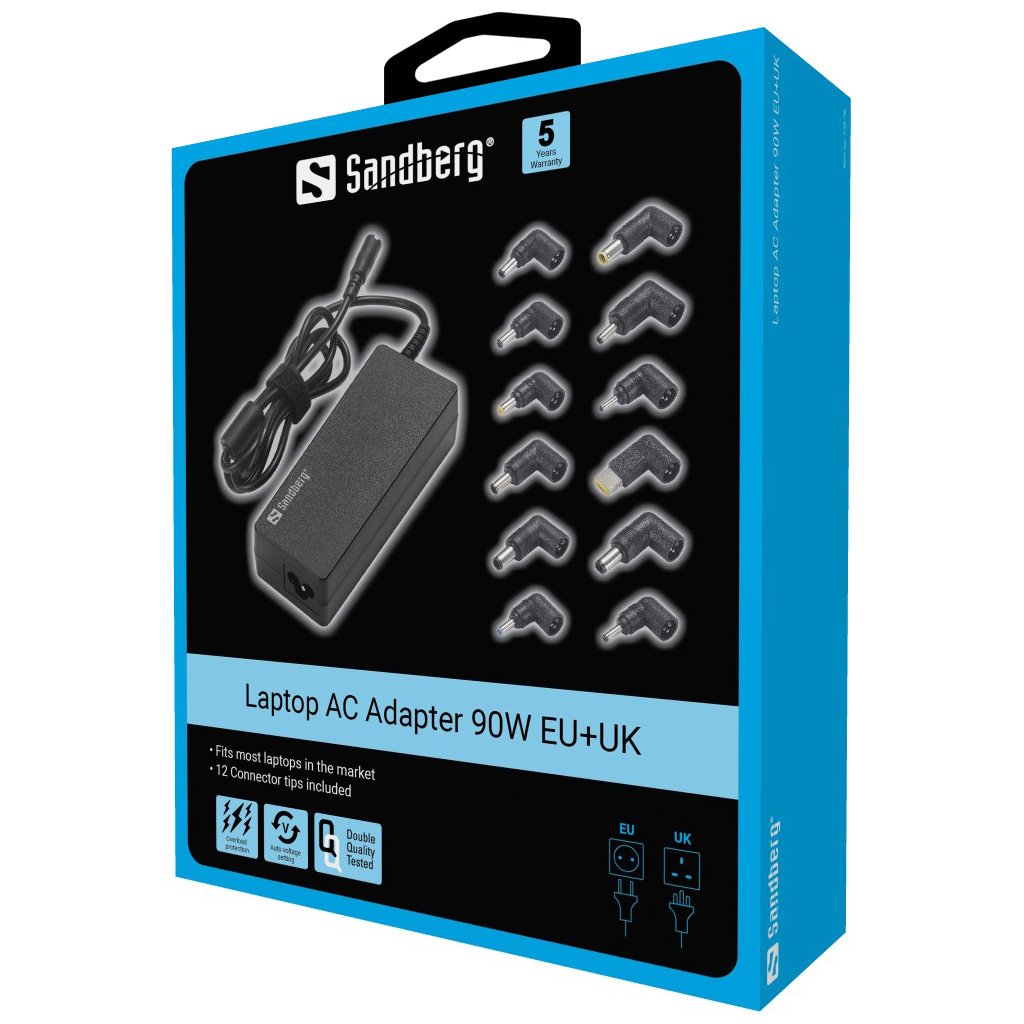 Sandberg Cargador Universal 90w Eu+Uk Negro