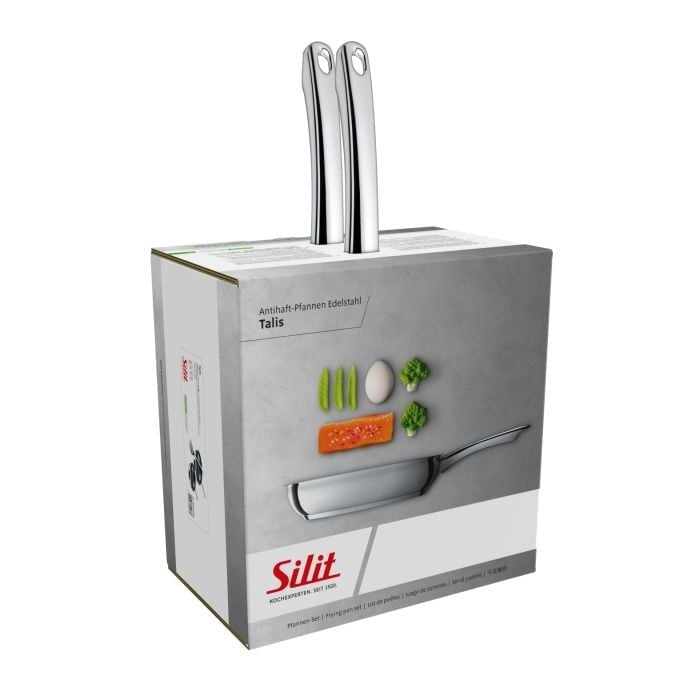Silit Talis Pfannenset Con Pfannenwender, 20 & 24 Cm (Acero Inoxidable Negro) 2119301738