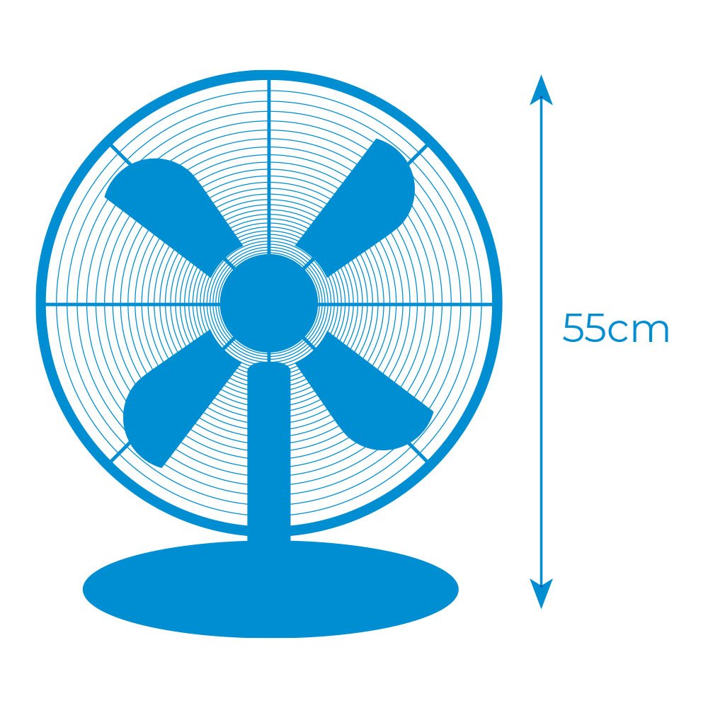 Ventilador De Sobremesa Cromado 60w  Ø Aspas 40 Cm Edm