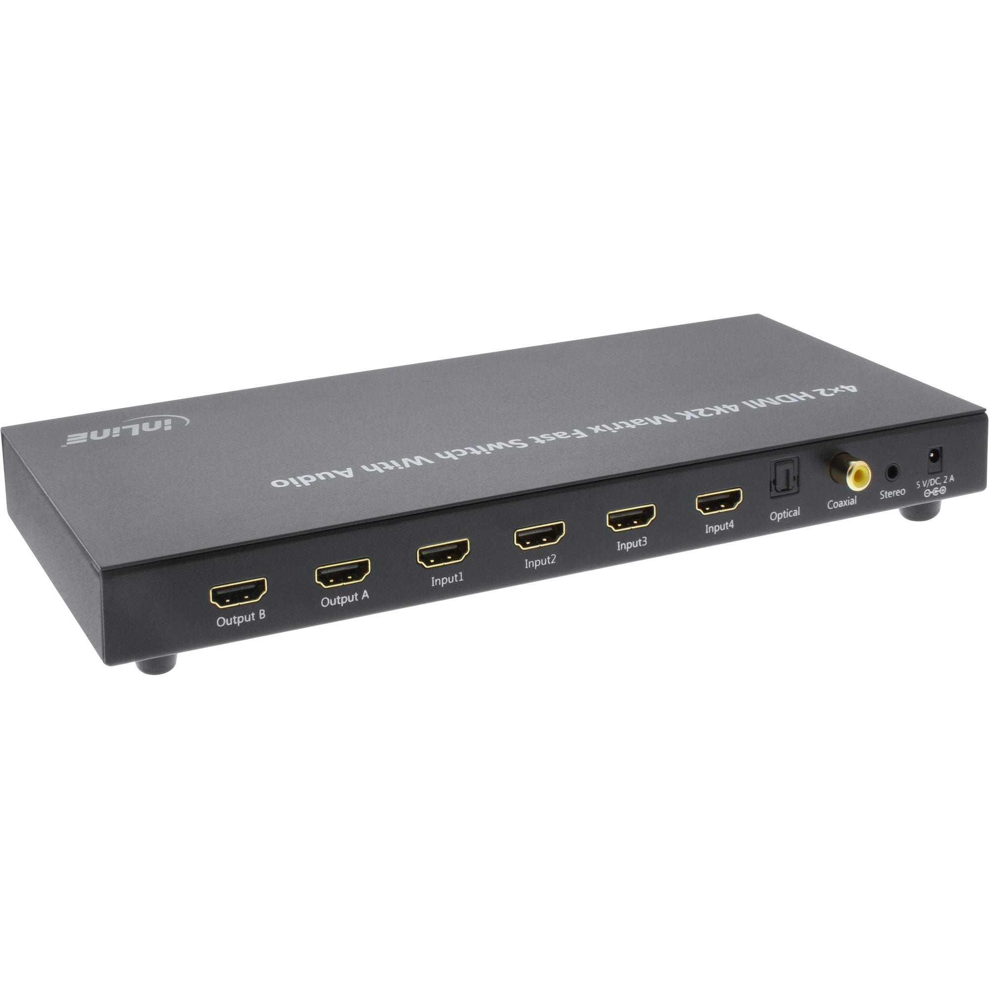 Inline Hdmi Matrix Switch 4k Ultrahd 4 Puertos De Entrada A 2 Puertos De Salida