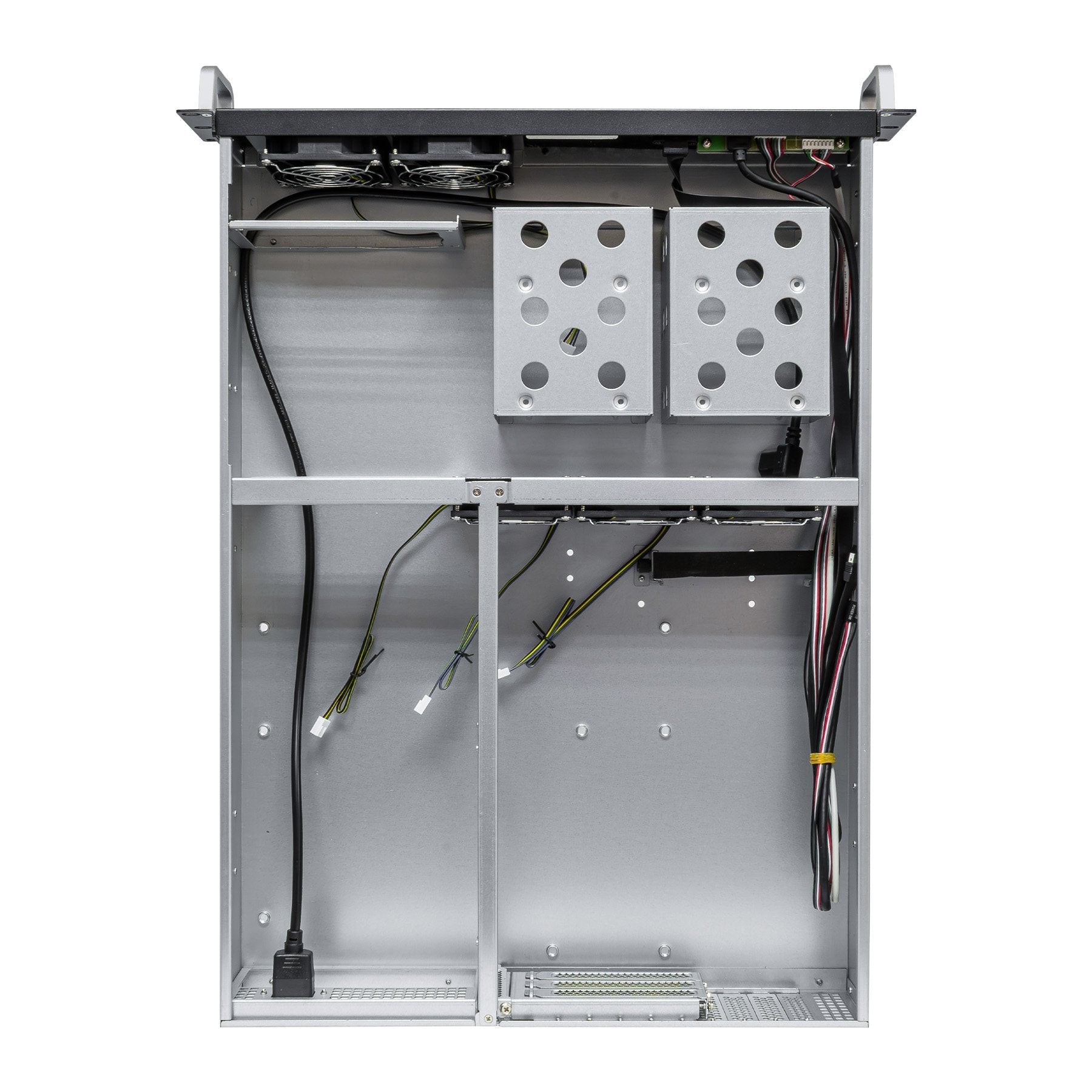 Caja Rack 19" Unykach 2u Sin Fuente Negro Plata 8 Bahias Int 1xusb2.0 1xusb3.0 1xusb-C