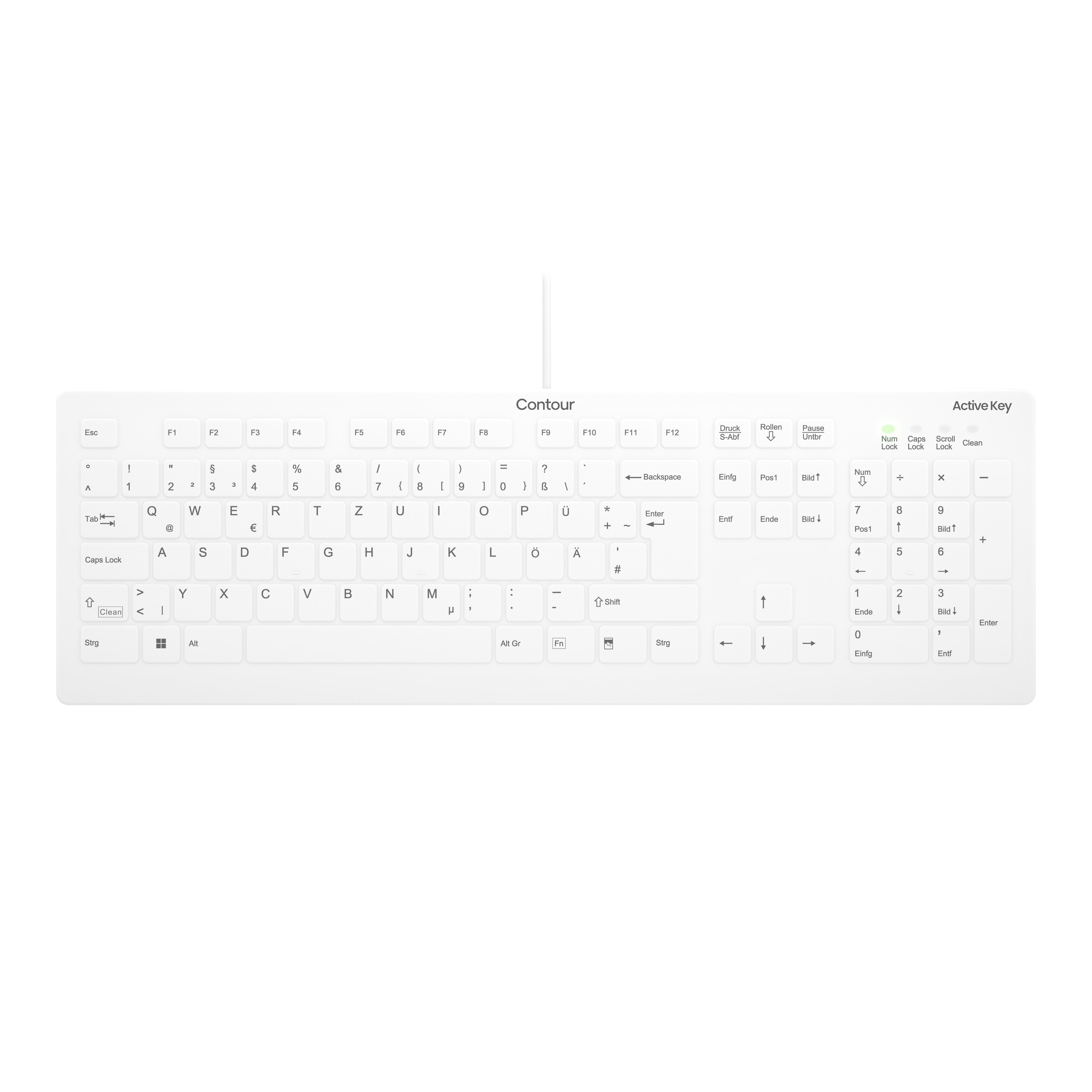 EAN 7061112753645 - Contour Design Active Key AK-C8112 teclado Médico USB QWERTZ Alemán Blanco imagen 1