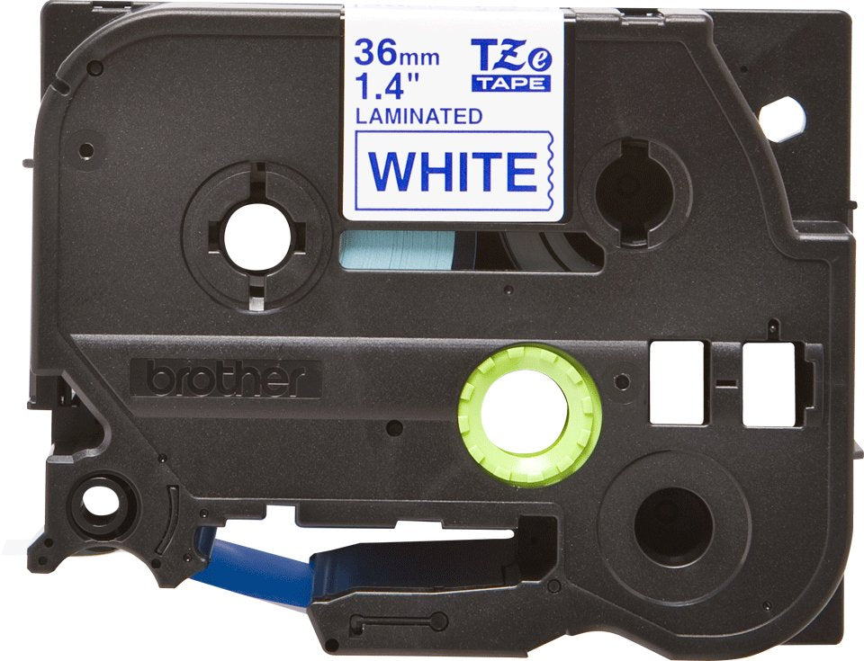 Brother Cinta Rotuladora Laminada Blanco Sobre Azul 36 Mmx8m