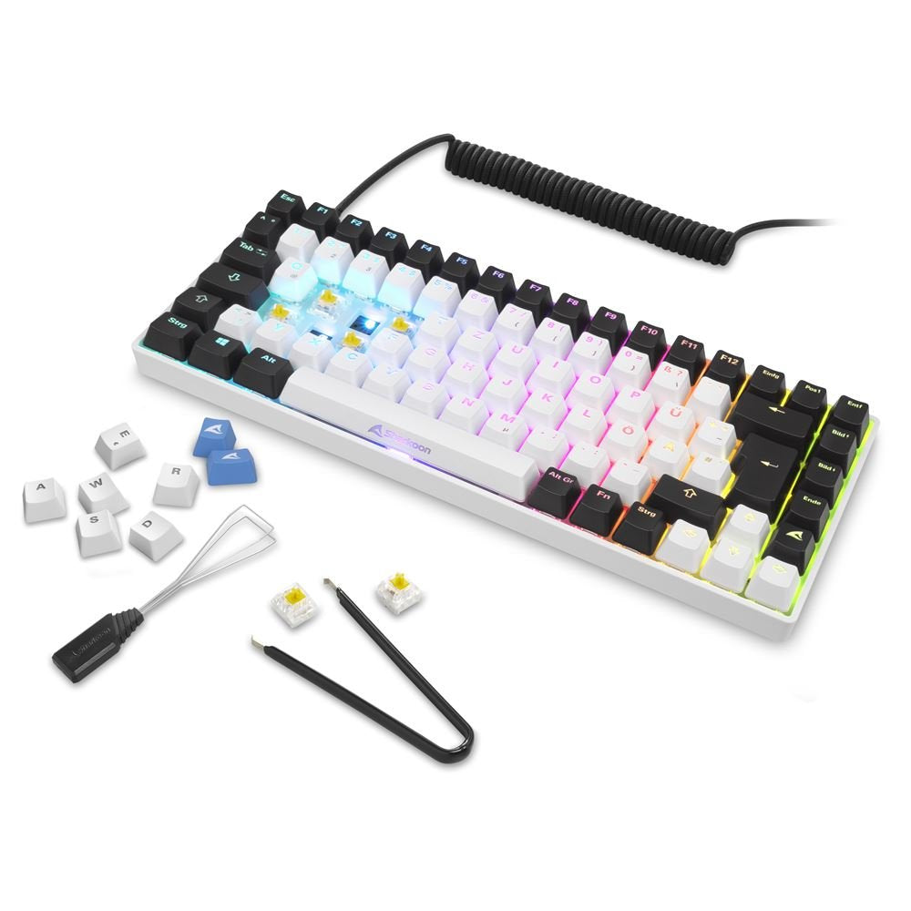 Teclado Italiano Sharkoon Skiller Sgk50 S3, Para Gaming Blanco