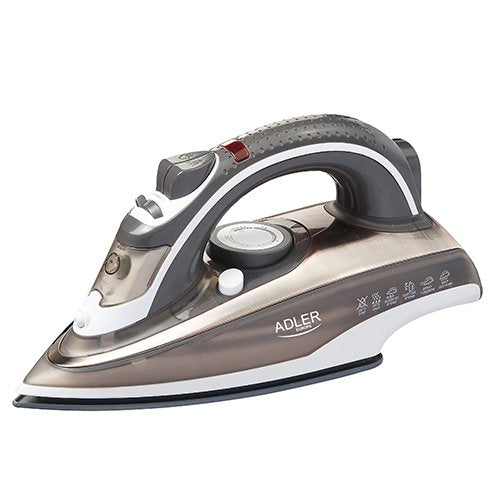 Plancha De Vapor Adler Ad 5030 Cerámica Marrón, Gris, Blanco 3000 W.