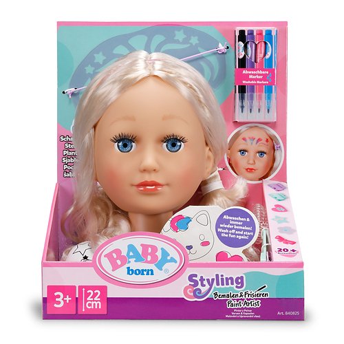 Zapf Creation Zapf Baby Born Stylingkopf Bemalen & Frisieren 840825